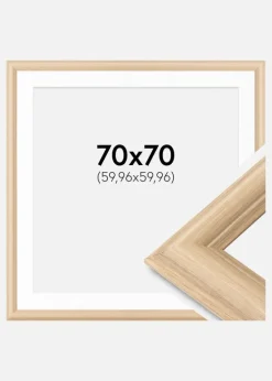Ramme Västkusten Eg 70x70 cm - Passepartout Hvid 24x24 inches