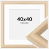 Ramme Västkusten Eg 40x40 cm - Passepartout Hvid 31x31 cm