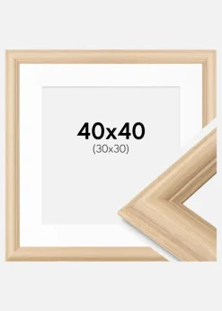 Ramme Västkusten Eg 40x40 cm - Passepartout Hvid 31x31 cm