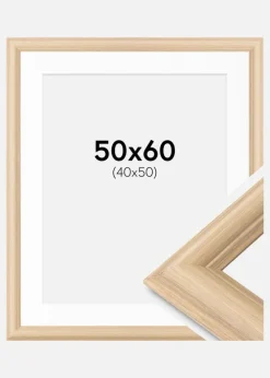 Ramme Västkusten Eg 50x60 cm - Passepartout Hvid 41x51 cm