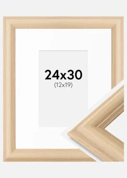 Ramme Västkusten eg 24x30 cm - Passepartout Hvid 13x20 cm