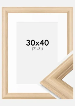 Ramme Västkusten Eg 30x40 cm - Passepartout Hvid 22x32 cm