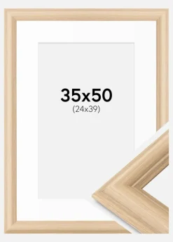 Ramme Västkusten Eg 35x50 cm - Passepartout Hvid 25x40 cm