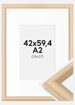 Ramme Västkusten Eg 42x59,4 cm (A2) - Passepartout Hvid 25x38 cm