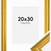Ramme Västkusten Guld 20x30 cm - Passepartout Hvid 15x21 cm (A5)