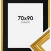 Ramme Västkusten Guld 70x90 cm - Passepartout Sort 55x70 cm