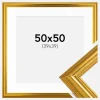 Ramme Västkusten Guld 50x50 cm - Passepartout Hvid 40x40 cm