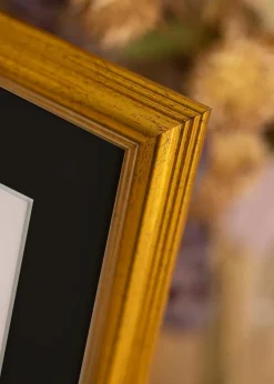 Ramme Västkusten Guld 35x50 cm - Passepartout Sort 30x35 cm