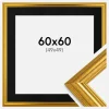 Ramme Västkusten Guld 60x60 cm - Passepartout Sort 50x50 cm