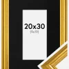 Ramme Västkusten Guld 20x30 cm - Passepartout Sort 10x20 cm