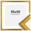 Ramme Västkusten Guld 55x55 cm - Passepartout Hvid 17x17 inches