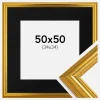 Ramme Västkusten Guld 50x50 cm - Passepartout Sort 35x35 cm