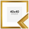 Ramme Västkusten Guld 40x40 cm - Passepartout Hvid 10x10 inches