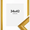 Ramme Västkusten Guld 34x42 cm - Passepartout Hvid 25x32 cm