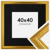 Ramme Västkusten Guld 40x40 cm - Passepartout Sort 10x10 inches