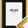 Ramme Västkusten Guld 45x60 cm - Passepartout Sort 32x45 cm