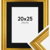 Ramme Västkusten Guld 20x25 cm - Passepartout Sort 15x20 cm