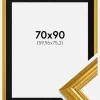 Ramme Västkusten Guld 70x90 cm - Passepartout Sort 24x30 inches