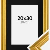 Ramme Västkusten Guld 20x30 cm - Passepartout Sort 15x22 cm