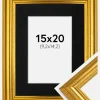 Ramme Västkusten Guld 15x20 cm - Passepartout Sort 4x6 inches