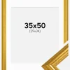 Ramme Västkusten Guld 35x50 cm - Passepartout Hvid 30x35 cm