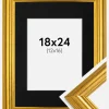 Ramme Västkusten Guld 18x24 cm - Passepartout Sort 13x17 cm
