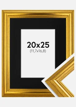 Ramme Västkusten Guld 20x25 cm - Passepartout Sort 5x7 inches