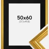 Ramme Västkusten Guld 50x60 cm - Passepartout Sort 15x20 inches