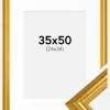 Ramme Västkusten Guld 35x50 cm - Passepartout Hvid 25x35 cm