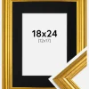 Ramme Västkusten Guld 18x24 cm - Passepartout Sort 13x18 cm