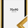 Ramme Västkusten Guld 70x90 cm - Passepartout Sort 60x80 cm