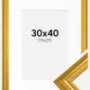 Ramme Västkusten Guld 30x40 cm - Passepartout Hvid 20x30 cm