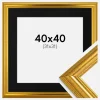 Ramme Västkusten Guld 40x40 cm - Passepartout Sort 32x32 cm