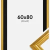 Ramme Västkusten Guld 60x80 cm - Passepartout Sort 50x70 cm