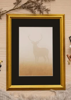 Ramme Västkusten Guld 60x80 cm - Passepartout Sort 50x70 cm