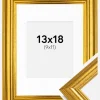 Ramme Västkusten Guld 13x18 cm - Passepartout Hvid 10x12 cm