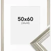 Ramme Västkusten Sølv 50x60 cm - Passepartout Hvid 35x45 cm