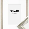 Ramme Västkusten Sølv 30x40 cm - Passepartout Hvid 18x27 cm