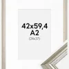 Ramme Västkusten Sølv 42x59,4 cm (A2) - Passepartout Hvid 25x38 cm