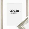 Ramme Västkusten Sølv 30x40 cm - Passepartout Hvid 21x29,7 cm (A4)