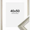 Ramme Västkusten Sølv 40x50 cm - Passepartout Hvid 12x16 inches
