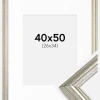 Ramme Västkusten Sølv 40x50 cm - Passepartout Hvid 27x35 cm
