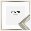 Ramme Västkusten Sølv 70x70 cm - Passepartout Hvid 60x60 cm