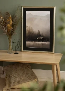 Ramme Västkusten Sølv 70x100 cm - Passepartout Sort 59,4x84 cm (A1)