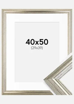 Ramme Västkusten Sølv 40x50 cm - Passepartout Hvid 30x40 cm