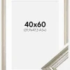 Ramme Västkusten Sølv 40x60 cm - Passepartout Hvid 32,9x48,3 cm (A3+)