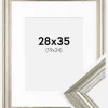 Ramme Västkusten Sølv 28x35 cm - Passepartout Hvid 20x25 cm