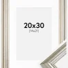 Ramme Västkusten Sølv 20x30 cm - Passepartout Hvid 15x22 cm