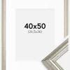 Ramme Västkusten Sølv 40x50 cm - Passepartout Hvid 27,5x37 cm
