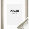 Ramme Västkusten Sølv 20x30 cm - Passepartout Hvid 15x21 cm (A5)